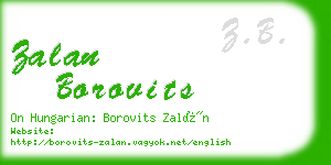 zalan borovits business card